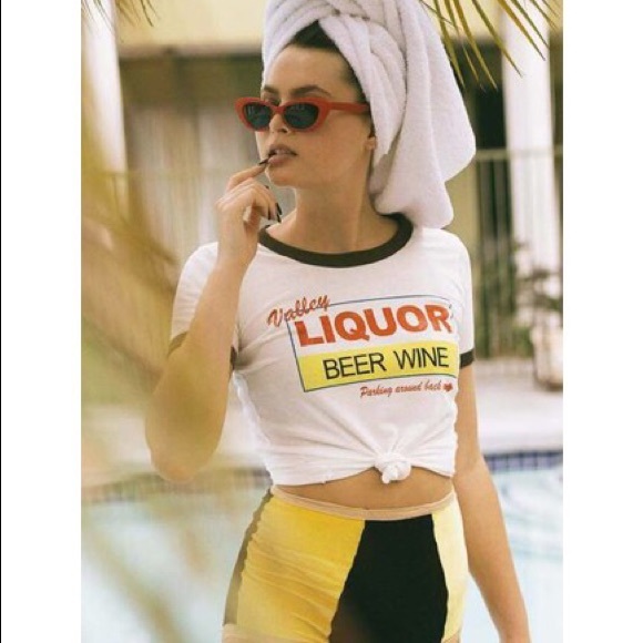 Electric West Tops - Electric West Valley Ringer Tee. Medium.